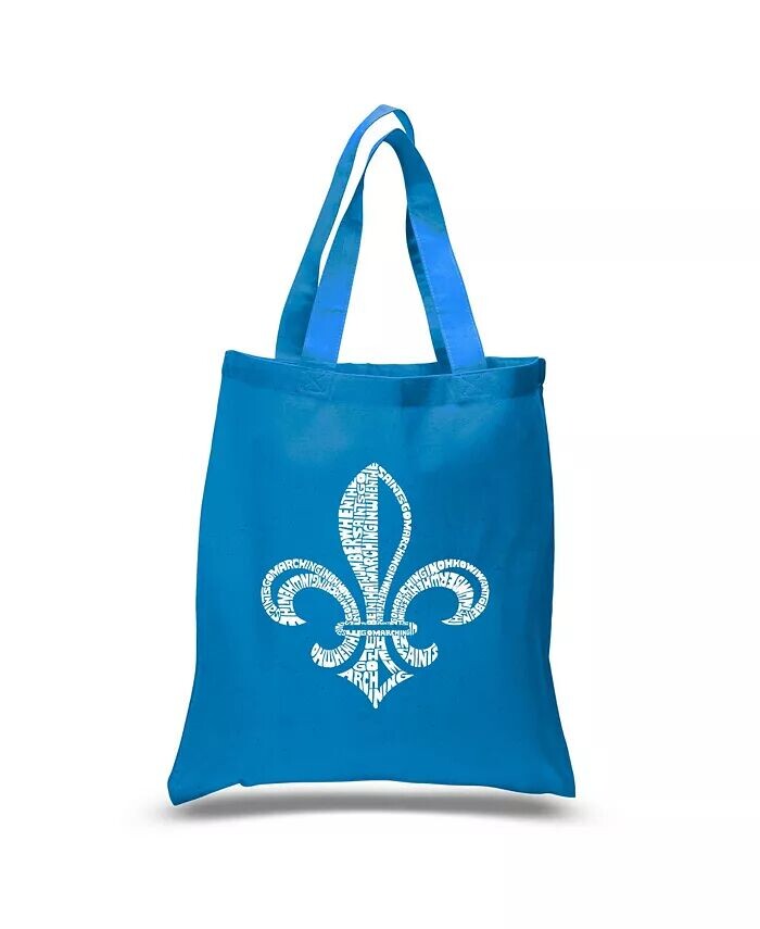 

Fleur De Lis — маленькая большая сумка Word Art LA Pop Art, синий