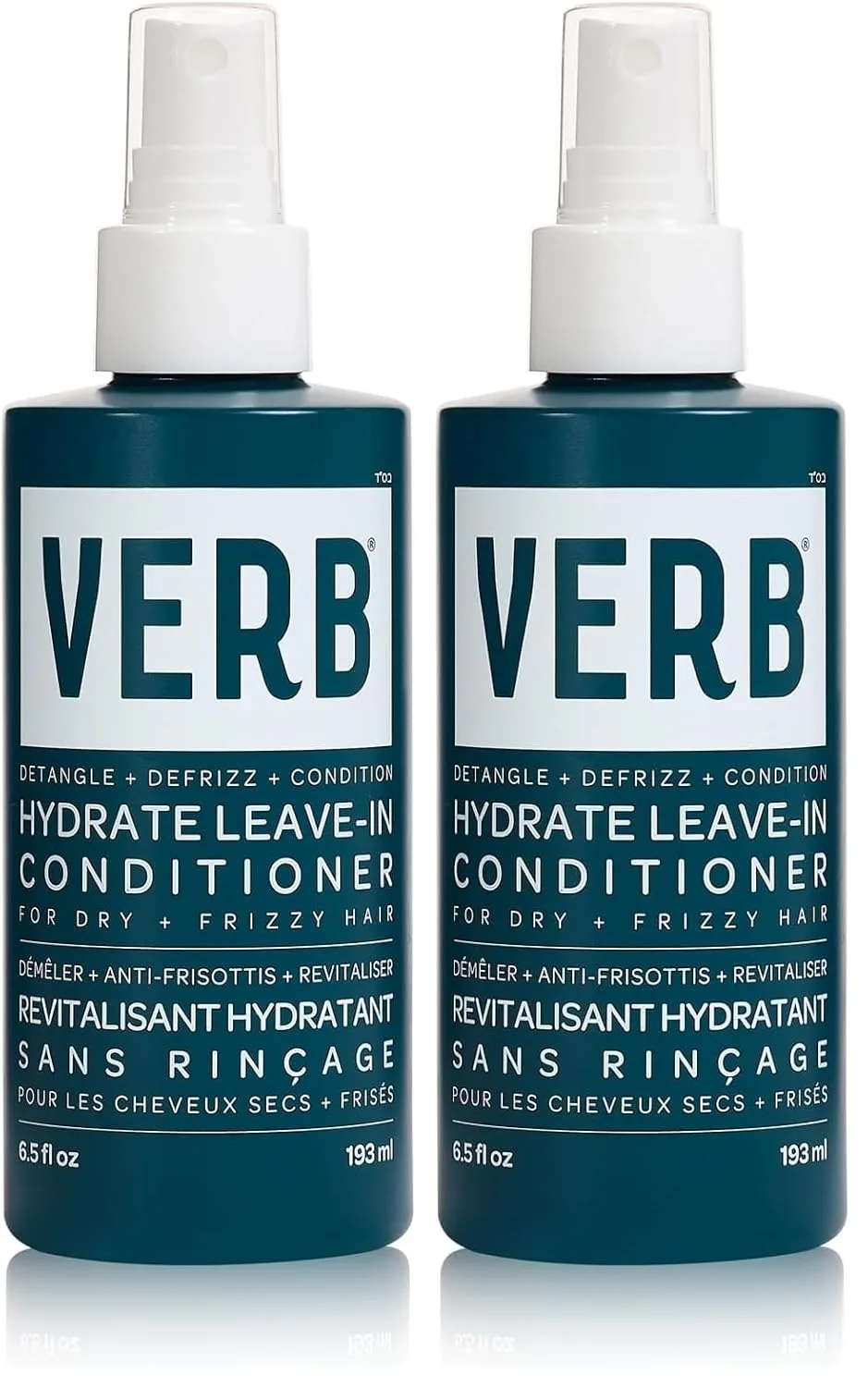Несмываемый кондиционер VERB Hydrate, 197 мл - питает сухие и вьющиеся волосы, разглаживает и облегчает расчесывание, аромат амбры и теплого жасмина (2 шт.)