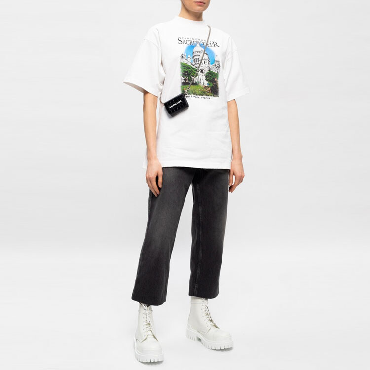 Футболка женская Balenciaga Sacré Cœur, белый — фото 3
