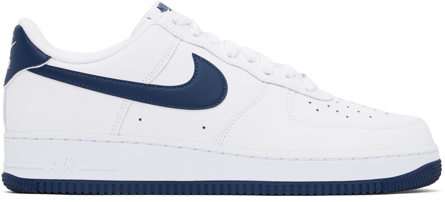 

Кроссовки Air Force 1 '07 белого и темно-синего цвета Nike, White/Midnight navy/White