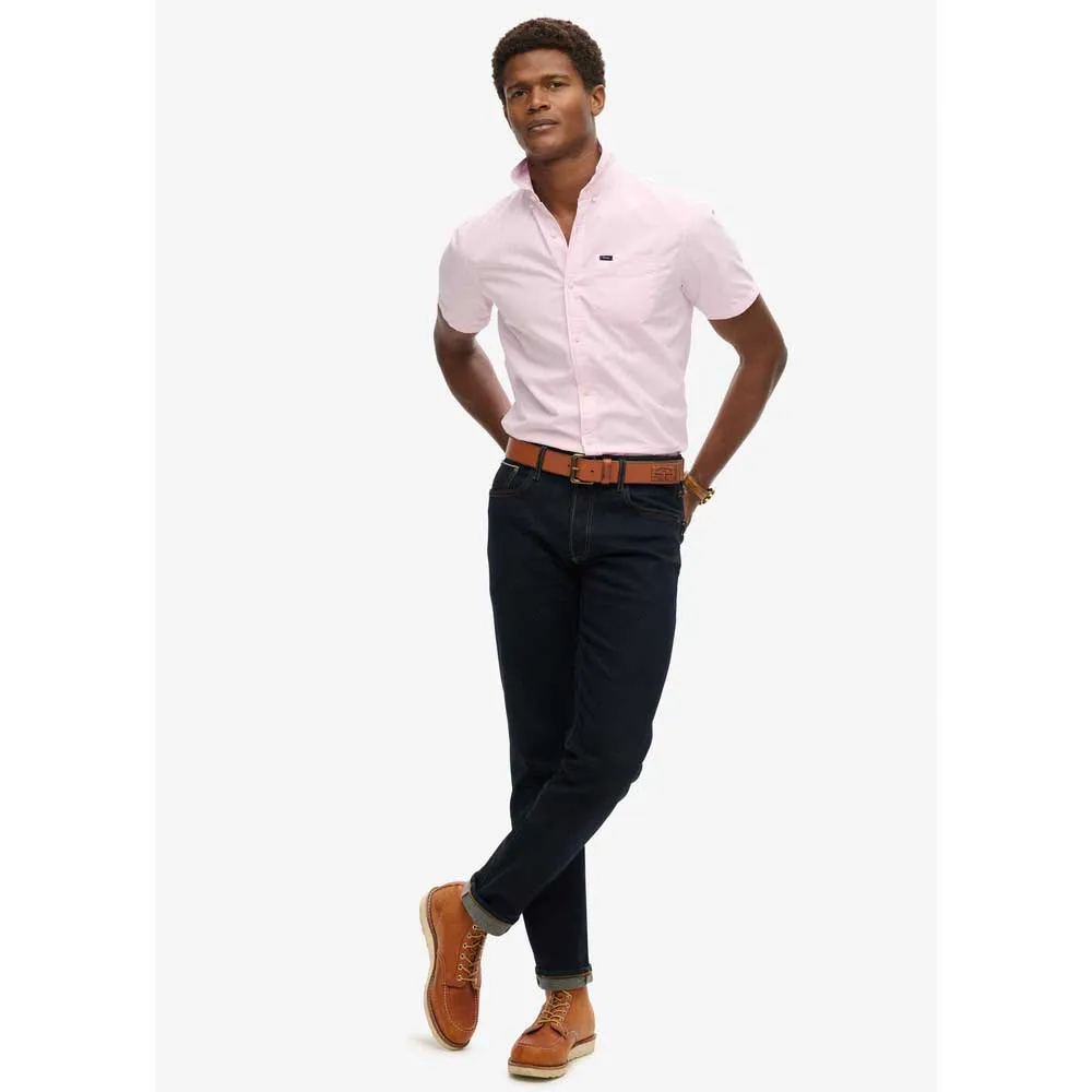 Рубашка с коротким рукавом Superdry Premium Uni Oxford, розовый — фото 4