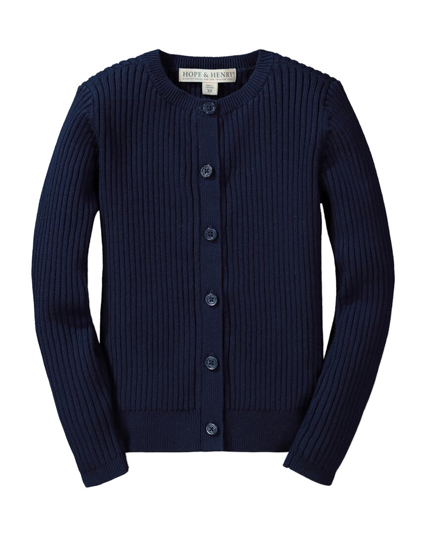 

Кардиган Hope & Henry с ребристой вязкой, синий