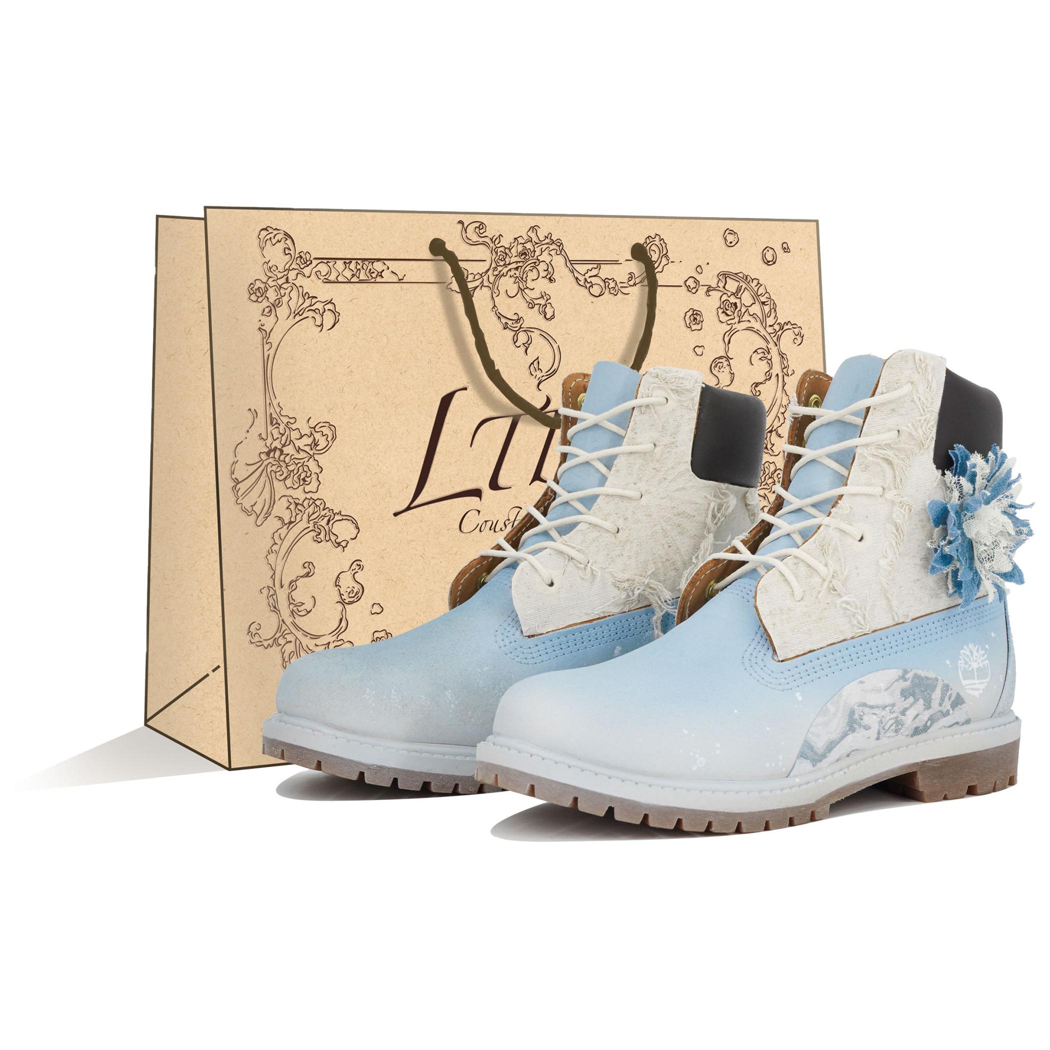 

Timberland ПРЕМИУМ противоскользящие короткие уличные ботинки женские джинсовые синие