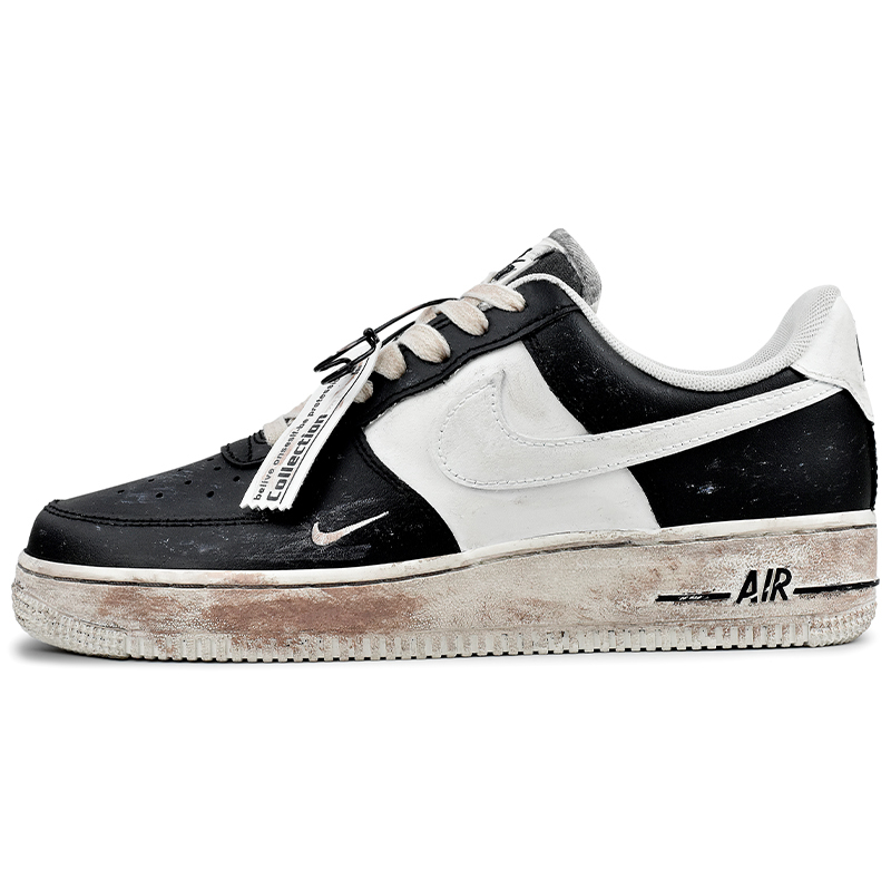 Женские черно-белые скейтерские кроссовки Nike Air Force 1 износостойкие и легкие низкие с подарочной упаковкой Old Password, цвет Old Password-Gift Box 4 — фото 3