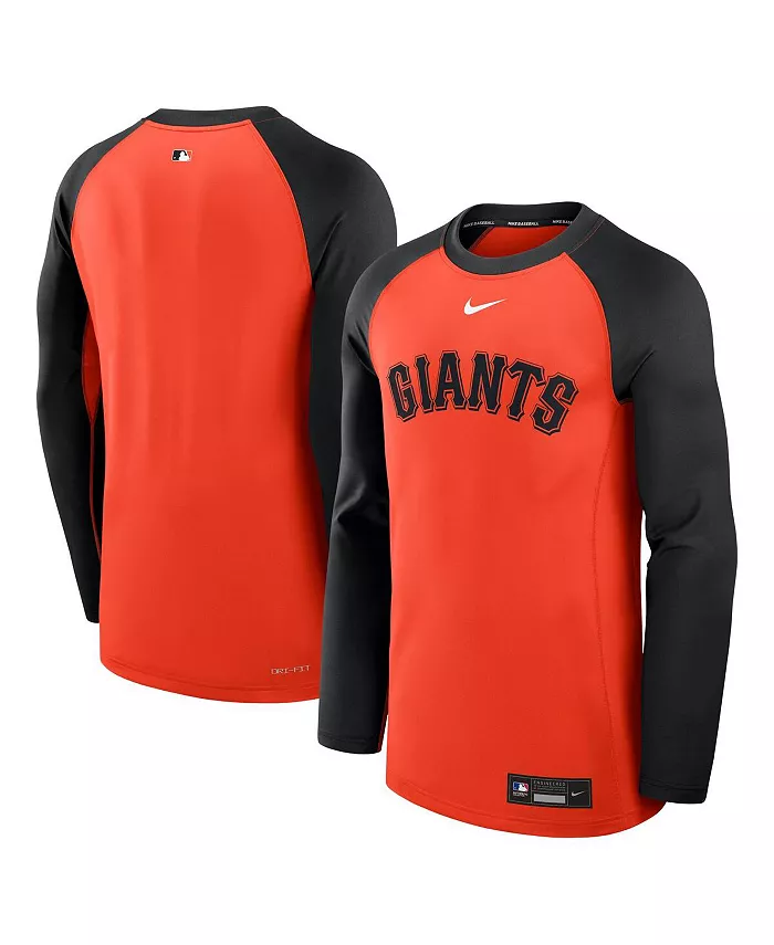 

Мужская оранжево-черная футболка San Francisco Giants Authentic Collection Game Time с рукавом реглан и длинным рукавом для активного образа жизни Nike
