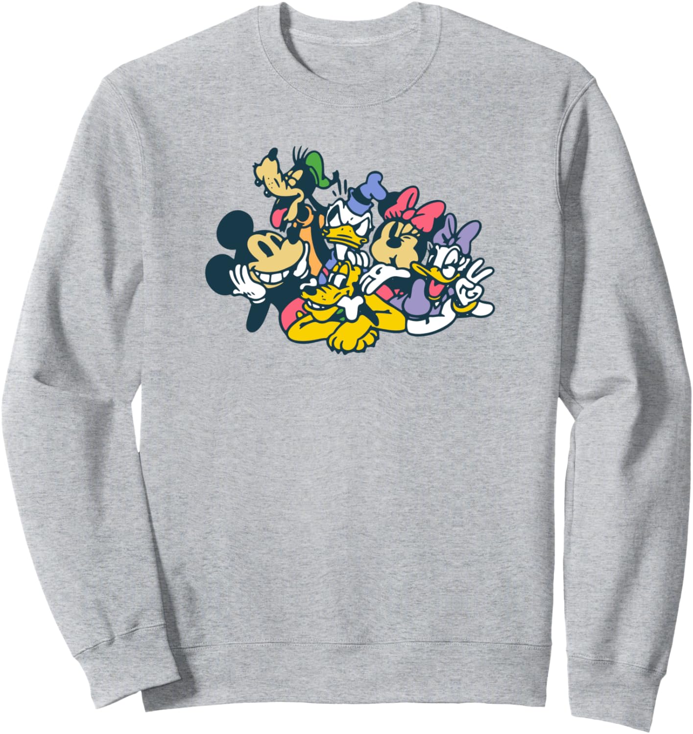 

Толстовка с изображением Микки Мауса и его друзей в стиле классического комикса (групповое фото) Disney, серый