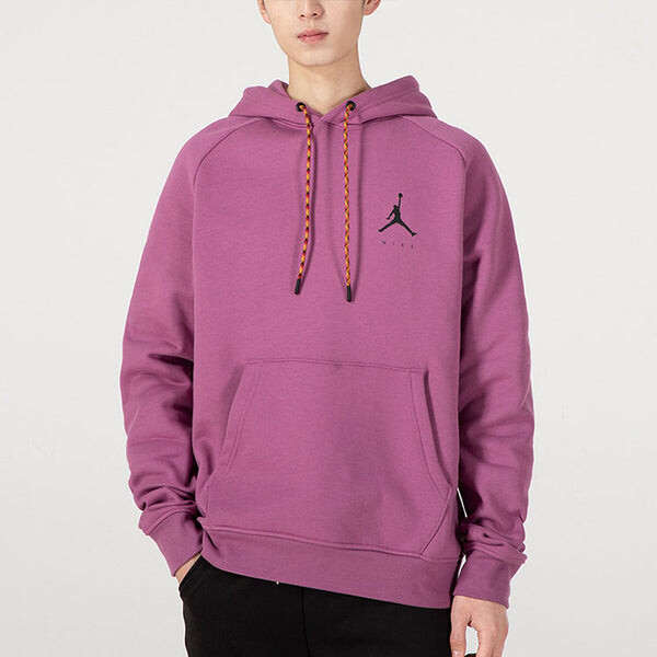 Толстовка Men's Air Jordan SS22 Logo Printing Casual Sports Drawstring Fleece Lined Purple Red, фиолетовый — фото 3