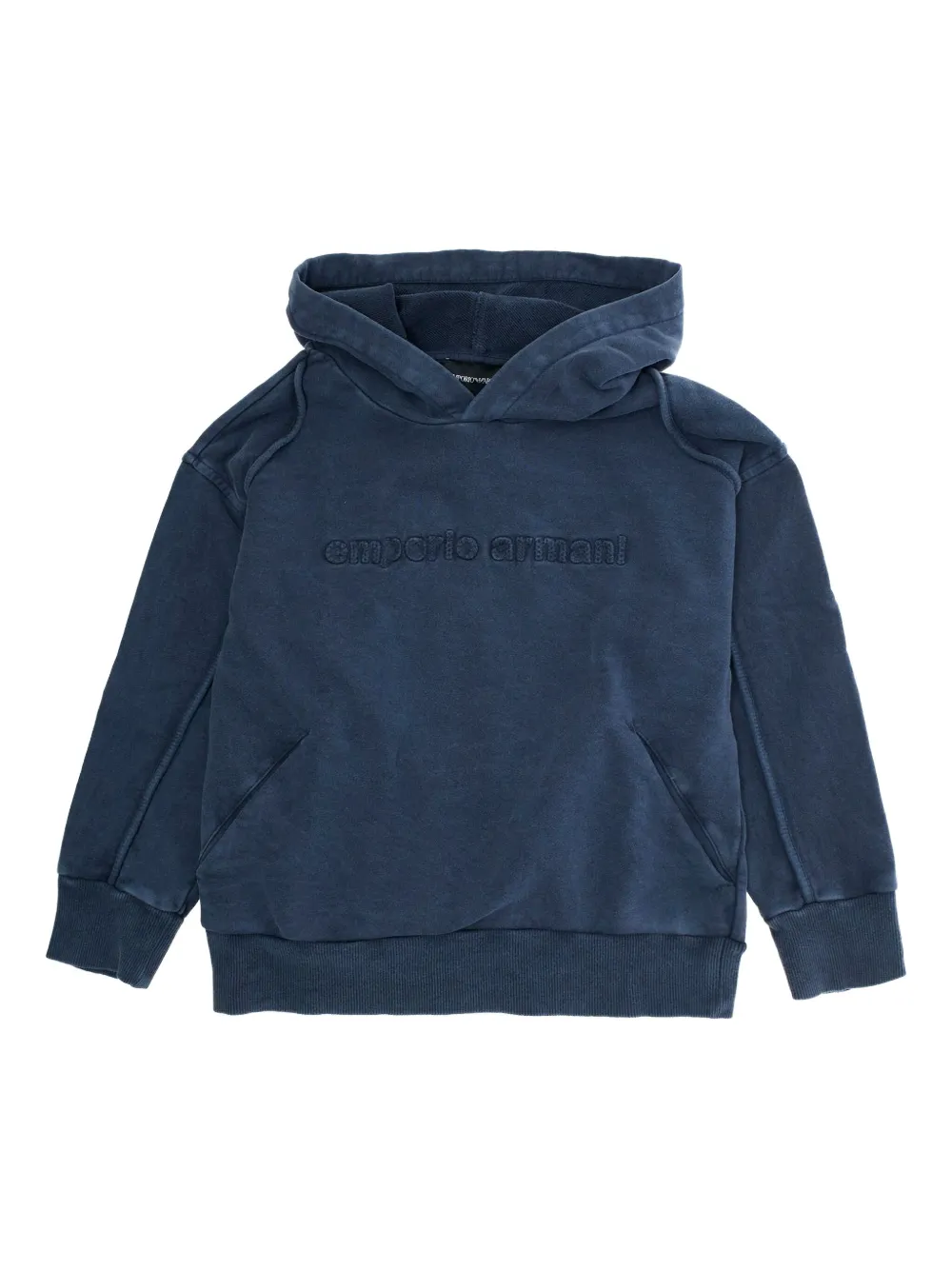 Худи с логотипом на груди Emporio Armani Kids, синий