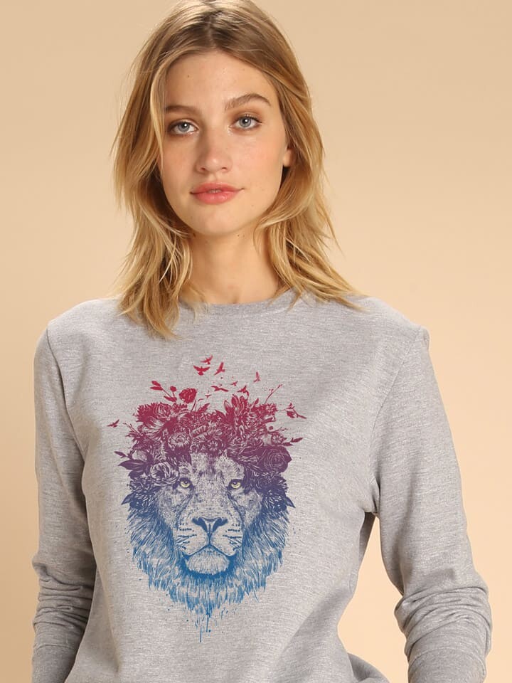 

Толстовка WOOOP Sweatshirt Floral Lion, серый