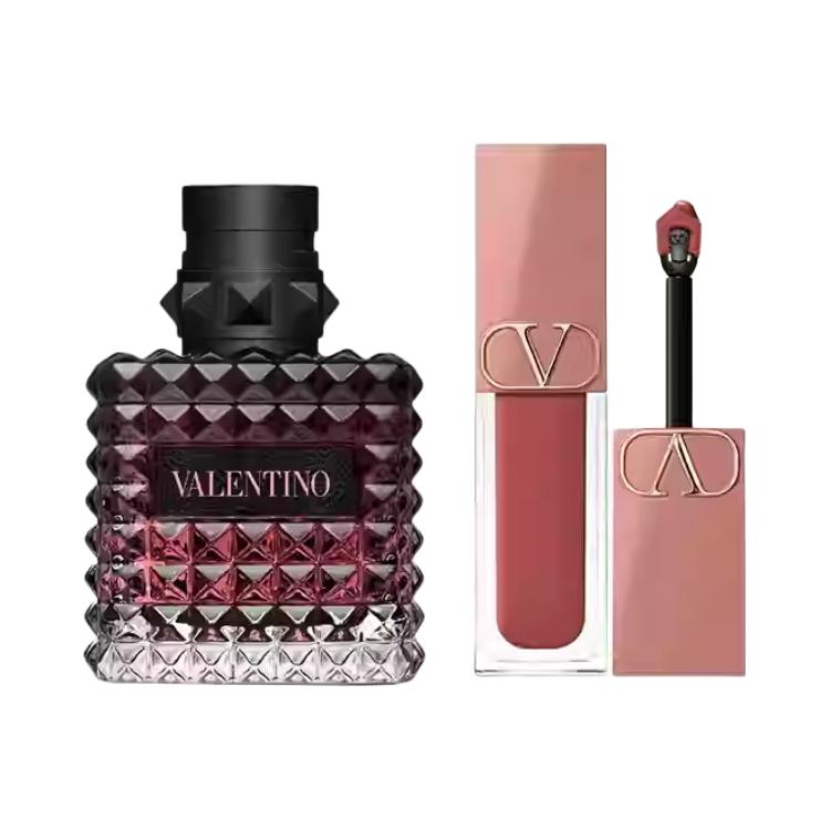 

Valentino Adventure Miss набор парфюмированного бальзама для губ Eau De Parfum EDP Ice Rolled Black Currant Bourbon Vanilla 50ml+6.5ml