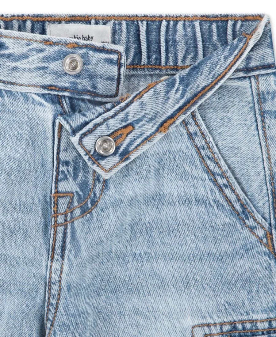 Детские свободные джинсы-карго для мальчиков Abercrombie Kids, синий — фото 4