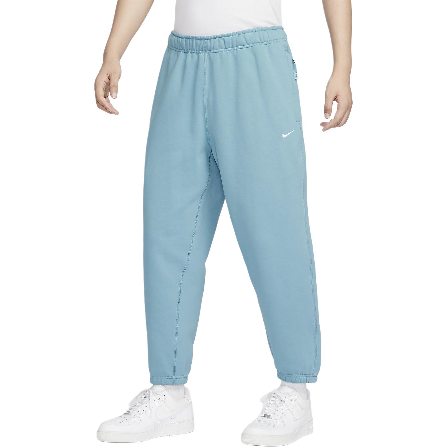 Nike Solo Swoosh Knitted Sweatpants Men's Denim Blue Green/White — фото 3