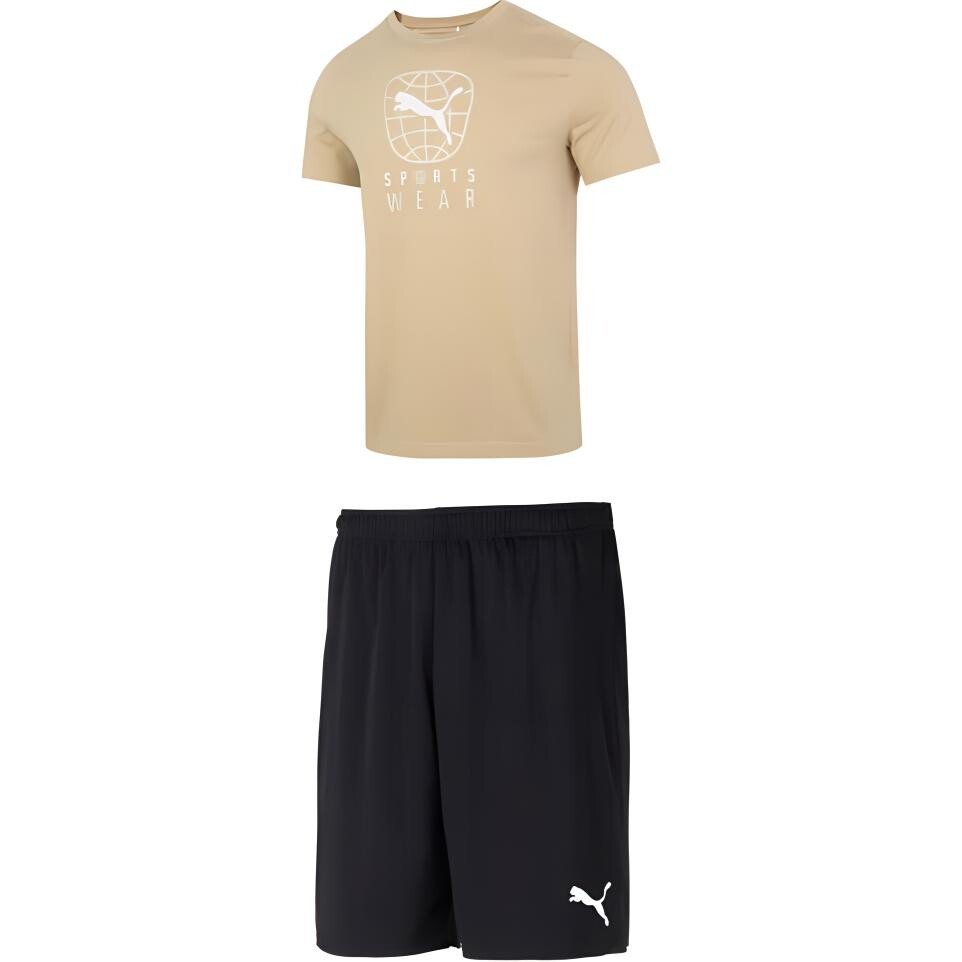 

Повседневный спортивный мужской комплект желтый + черный Puma, желтый
