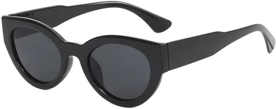 

Винтажные солнцезащитные очки в стиле ретро для женщин, овальной формы, мужские солнцезащитные очки для активного отдыха, черные и серые MTZJH, One Color