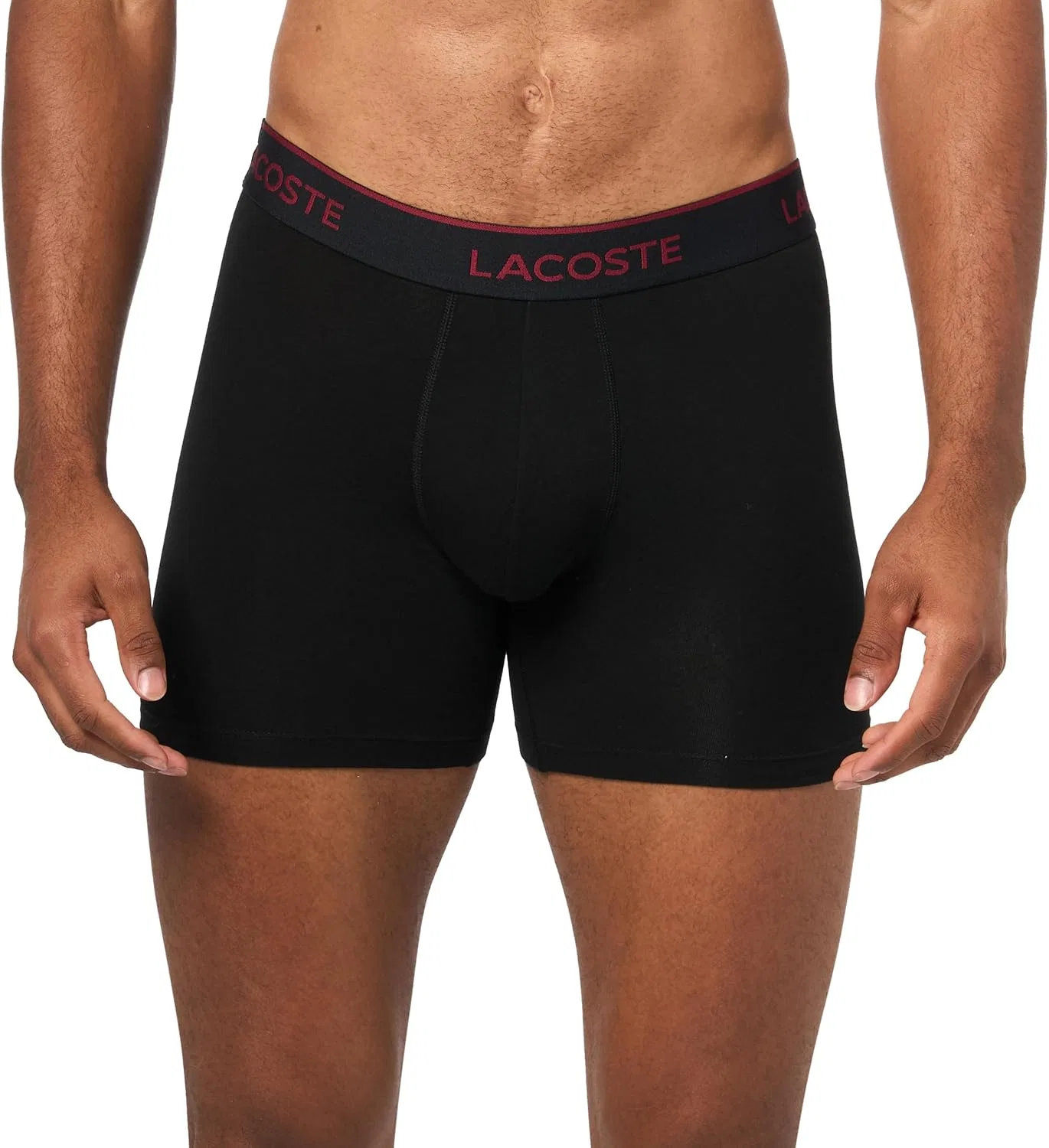 Боксеры 3 шт Lacoste, черный/бордовый/синий — фото 2