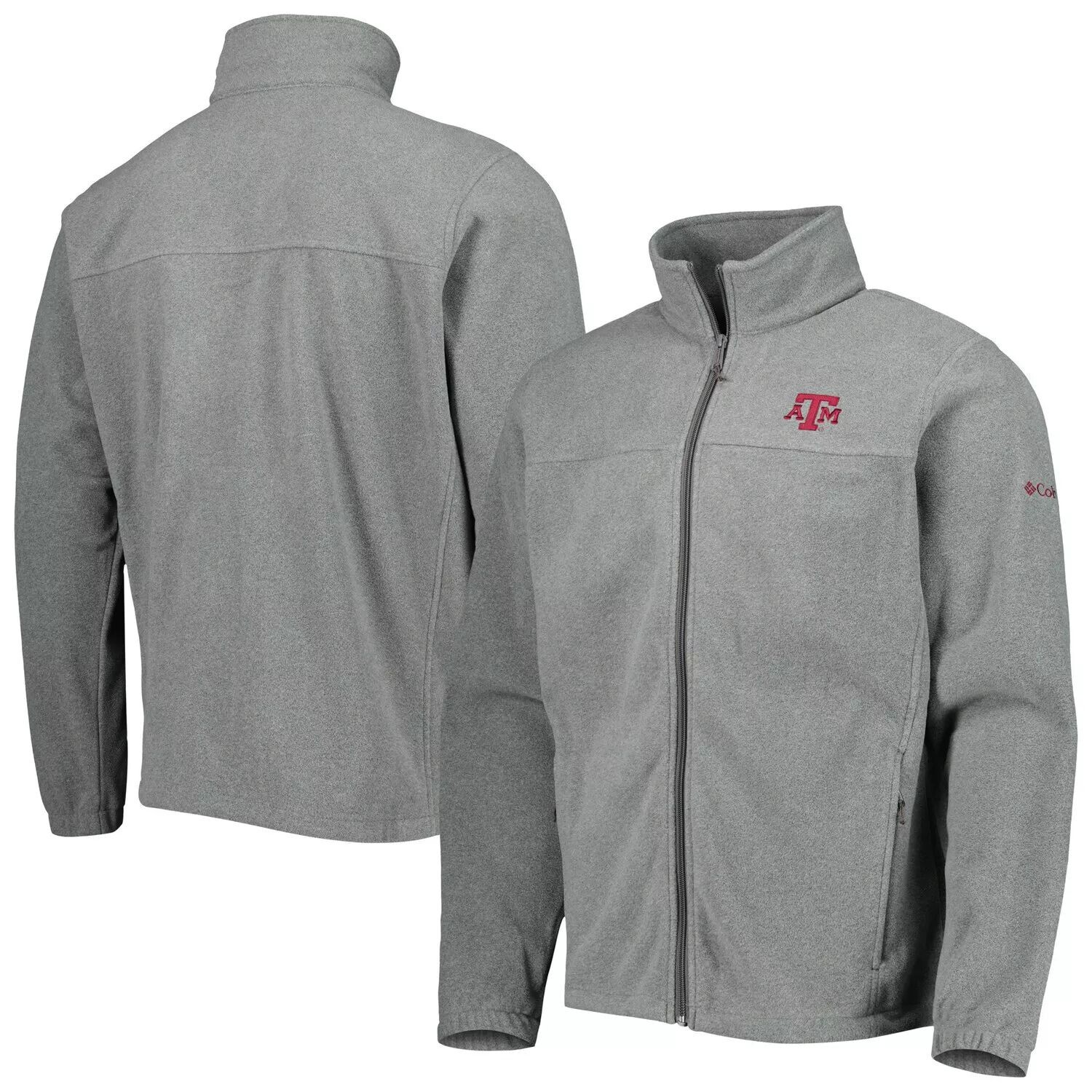 

Мужская флисовая куртка Columbia Charcoal Texas A&M Aggies Flanker III с молнией во всю длину