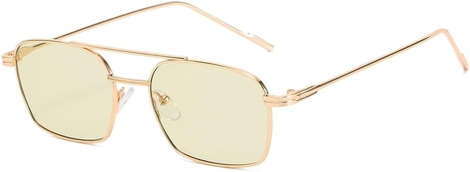 

Солнцезащитные очки в квадратной оправе для женщин с защитой от УФ-излучения UV400, золотисто-черные, в стиле ретро, ​​для мужчин, полностью металлические WNCKSQ, Oliver Green Lens