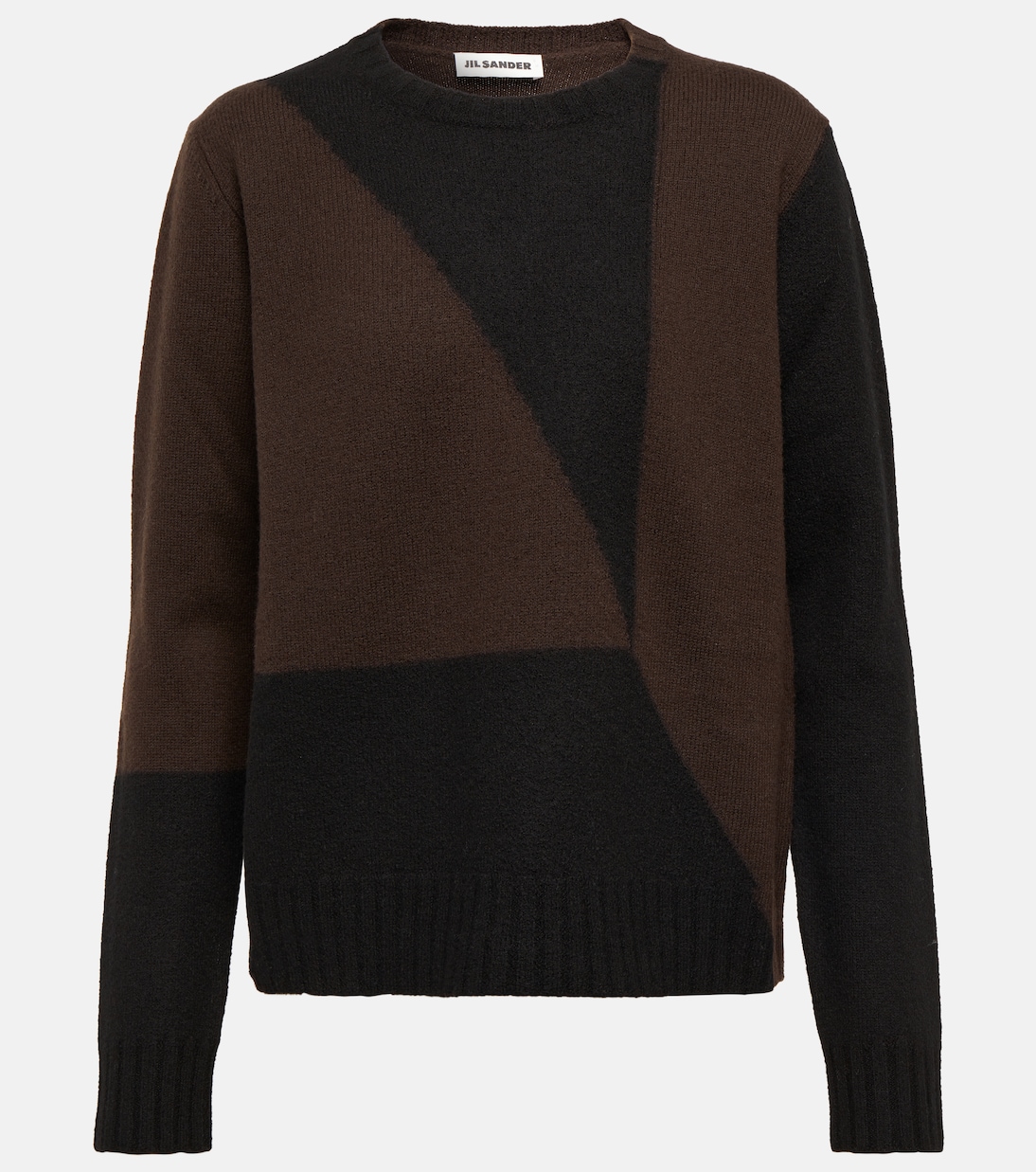 

Свитер из натуральной шерсти в технике интарсия Jil Sander, Open Brown