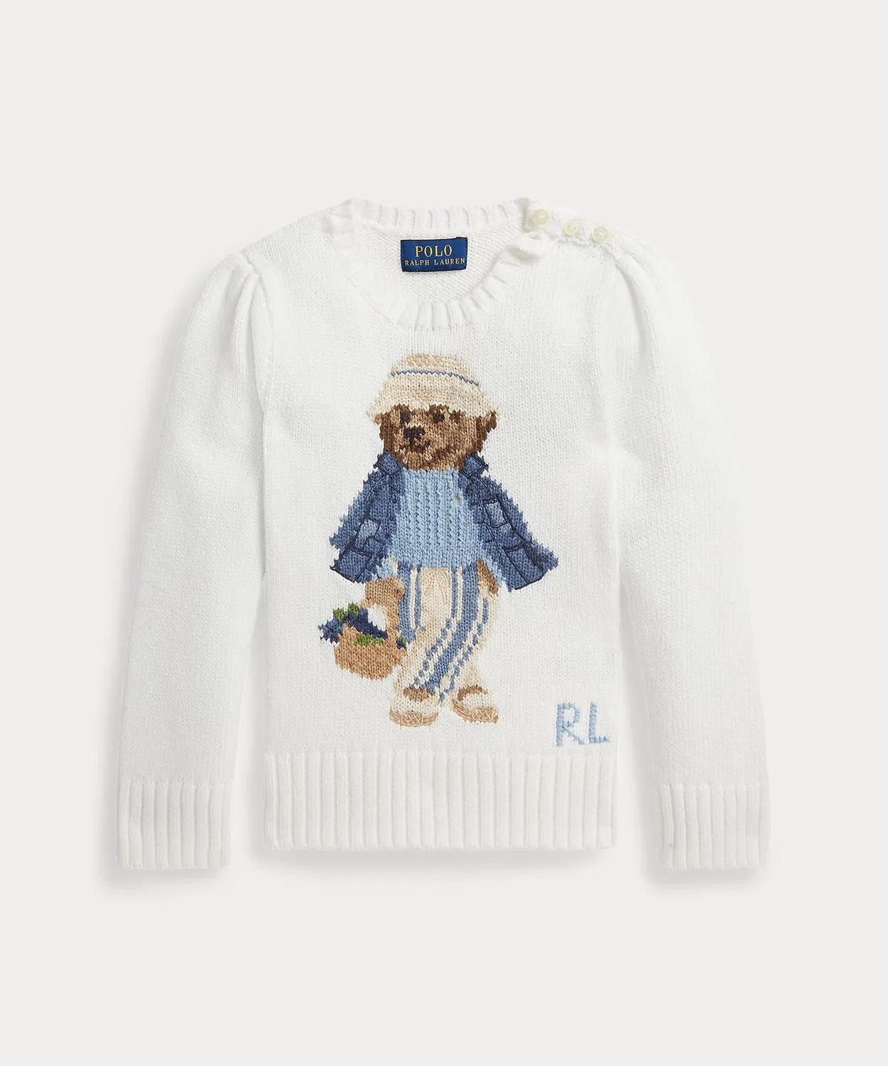 Свитер с медвежонком Polo Ralph Lauren хлопковый белый