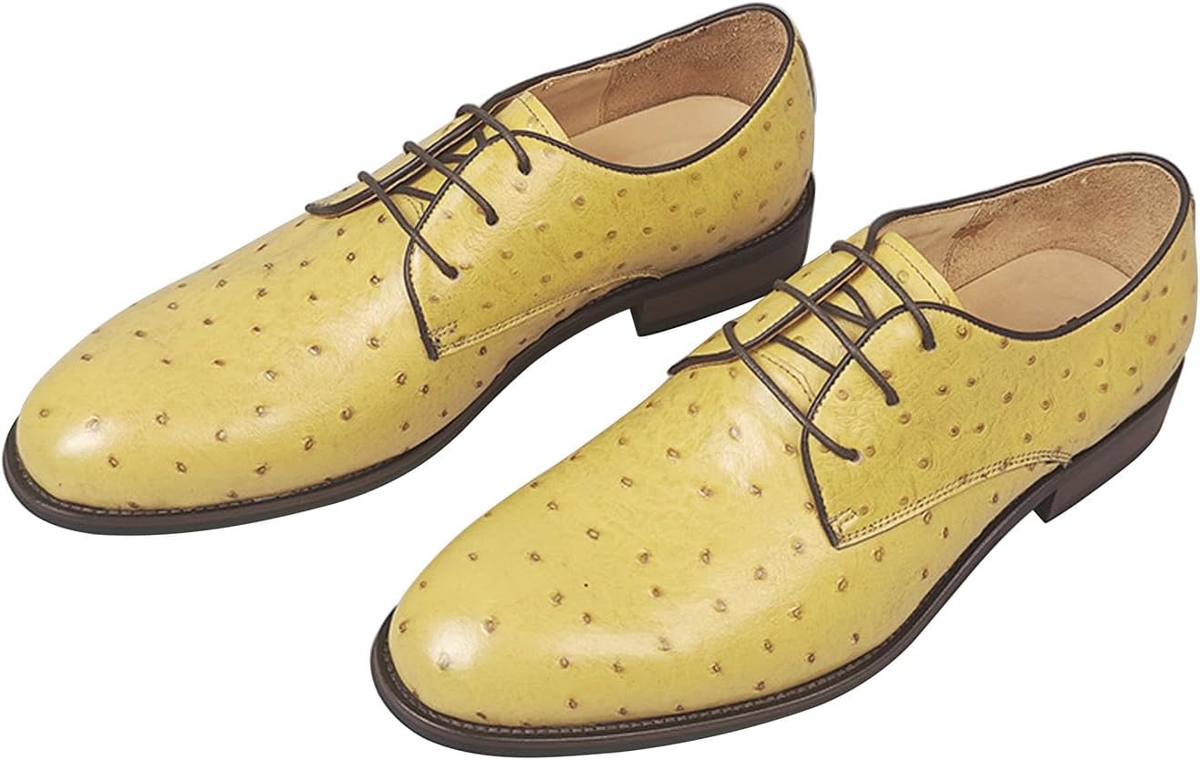 

Мужские повседневные кожаные туфли Santimon с верхом из натуральной кожи первого сорта, круглым носком и резиновой подошвой, желтые ретро-оксфорды