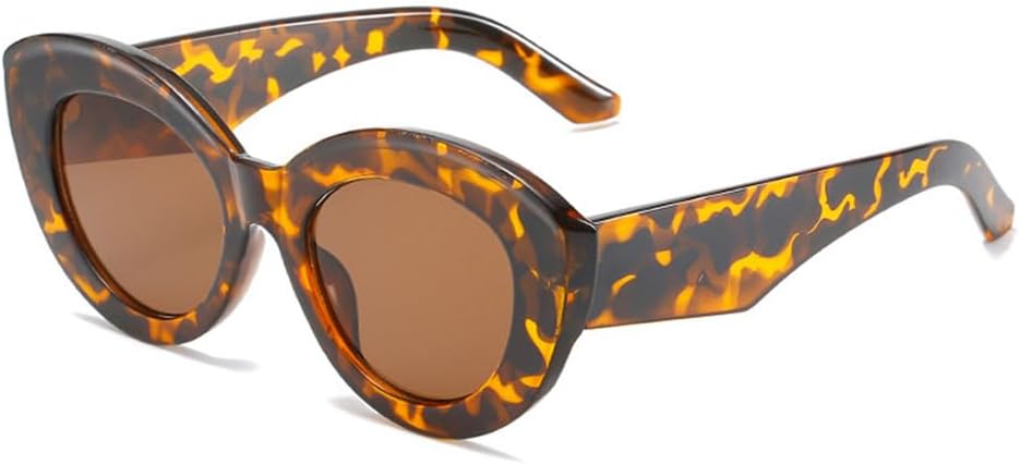 

Большие солнцезащитные очки «кошачий глаз» конфетных цветов для женщин и мужчин с защитой от УФ-излучения UV400 для занятий спортом на открытом воздухе, бега и езды на велосипеде generic, Leopard Tea