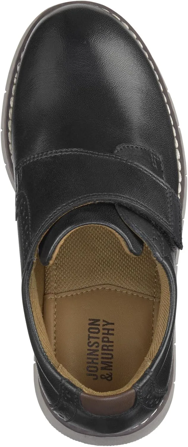 Johnston & Murphy Little Kid Holden Plain Toe Dress Casual Boys Lace-Up Shoe, черный — фото 2