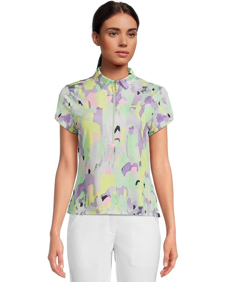 

Топ Jamie Sadock Shibuya Print Short Sleeve Top, цвет Creme De Mint
