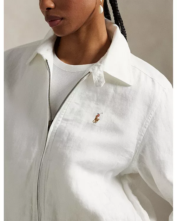 Льняная ветровка Ralph Lauren, White — фото 4