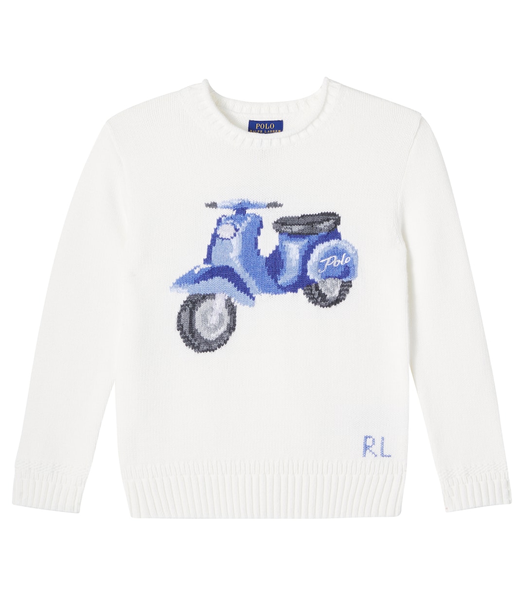 

Свитер из хлопка с интарсией Polo Ralph Lauren Kids, Deckwash White