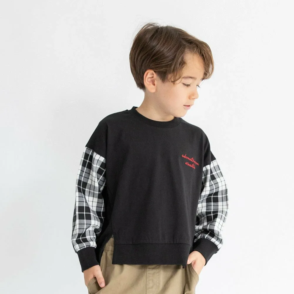 Клетчатая футболка с длинными рукавами Branshes, black