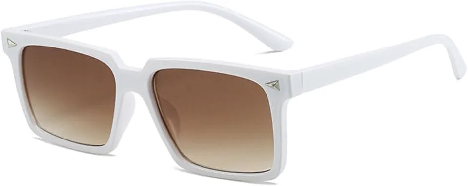 

Женские солнцезащитные очки LVTFCO Fashion UV400 с винтажным градиентным зеркальным покрытием, мужские модные солнцезащитные очки с заклепками, White Tea Gradient