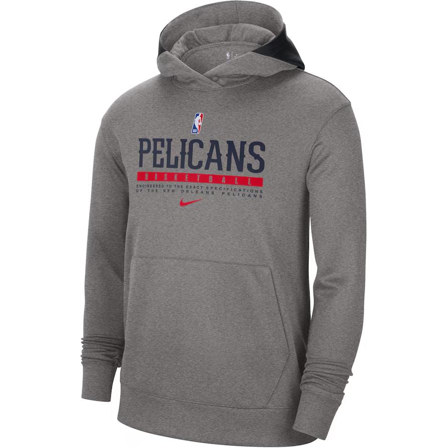 Толстовка мужская NBA New Orleans Pelicans Court Practice Performance Pullover Charcoal Gray Nike, серый — фото 3