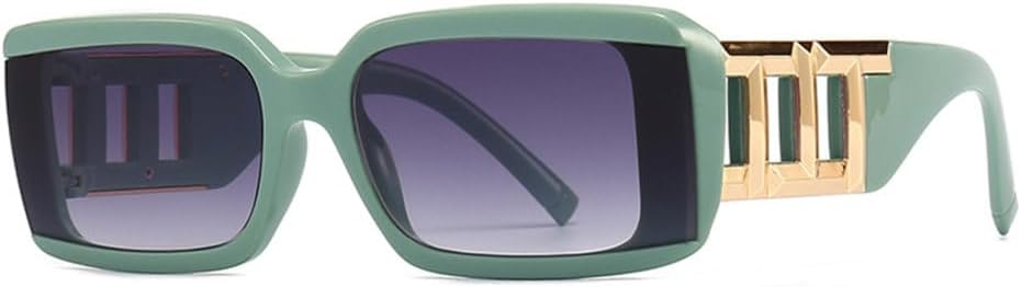 

Классические квадратные солнцезащитные очки для женщин и мужчин, модные солнцезащитные очки в винтажном стиле стимпанк, очки с защитой от ультрафиолета UV400 MTZJH, Green Gray