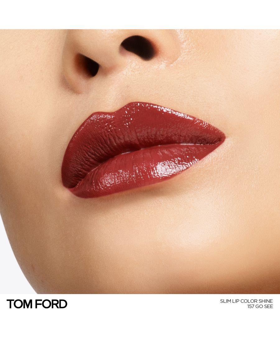 Тонкая, блестящая помада Tom Ford, цвет go-see - warm toned dark plum — фото 2