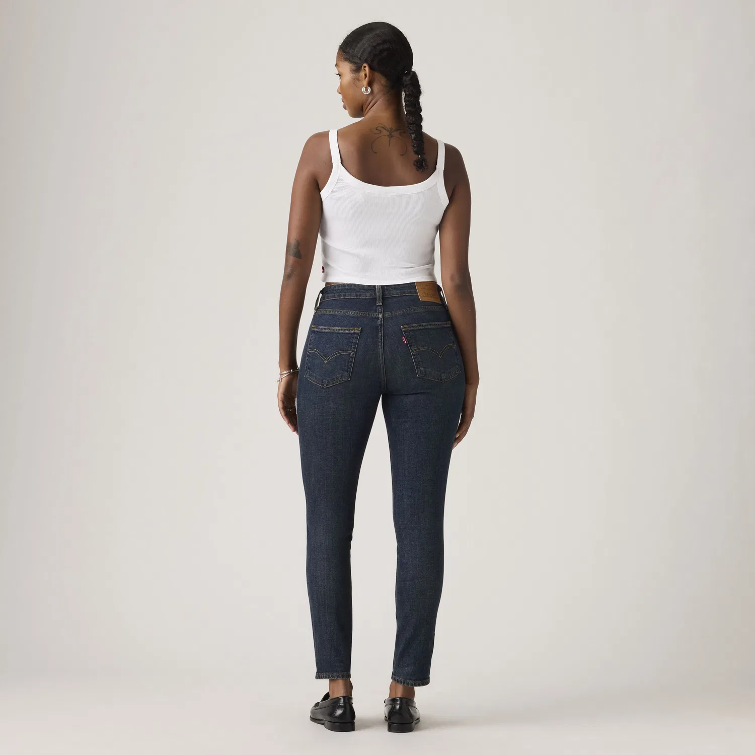 721 Джинсы Candiani с зауженными штанинами и высокой посадкой, женские Levi's, Dark Wash — фото 3