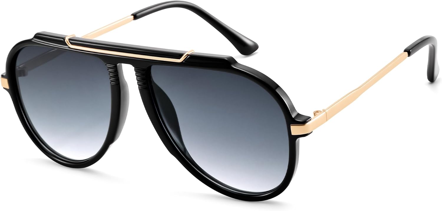 

Солнцезащитные очки-авиаторы COASION большого размера для женщин, ретро-стиль 70-х, овальная оправа и линзы бордового цвета, милые солнцезащитные очки, Black Frame/Grey Gradient Lens