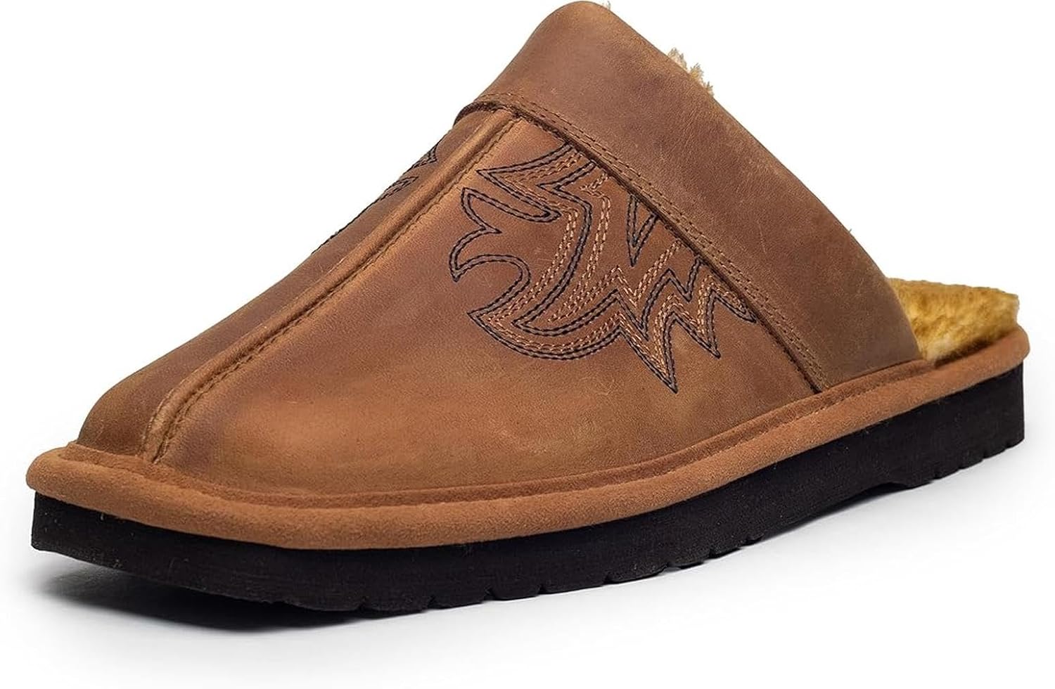 Мужские тапочки ARIAT 2842 Silversmith, и домашние, вестерн, замшевые, с поролоновой стелькой и квадратным носком, коричневый — фото 3