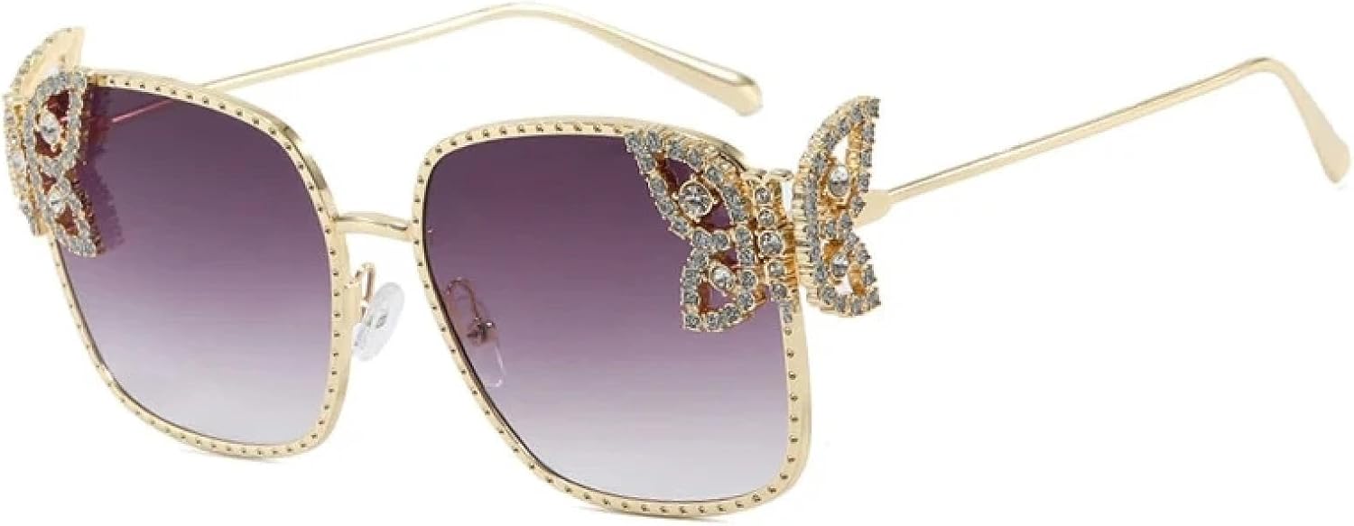 

Модные солнцезащитные очки большого размера для женщин в металлической оправе, дорожные солнцезащитные очки с защитой от УФ-излучения UV400 TKKTLLT, Gold Gradient Gray