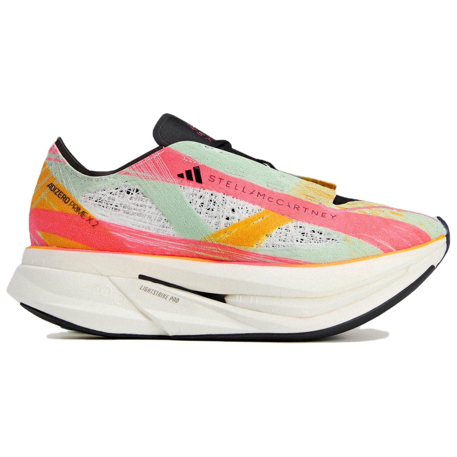 Кроссовки для бега Stella Mccartney X Adizero Prime X 2.0 женские с низким верхом, разноцветные Adidas — фото 2