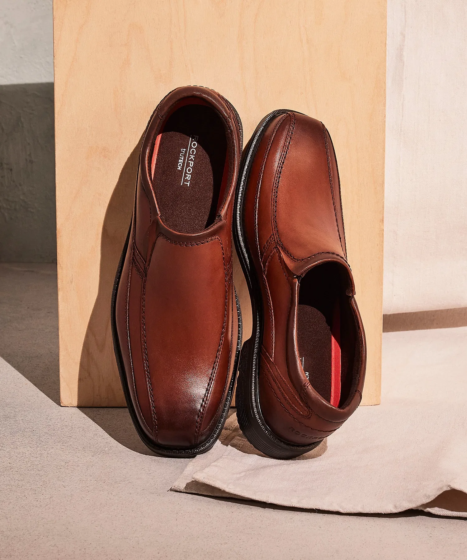 Мужские туфли ROCKPORT STYLE LEADER 2 из натуральной кожи коричневые