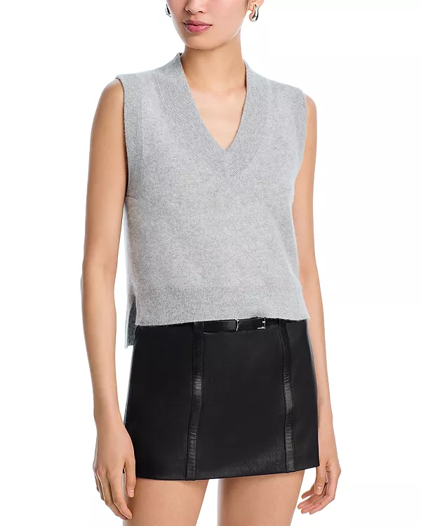 

Эксклюзивный свитер-жилет Aqua из 100% кашемира с V-образным вырезом и мягкой подкладкой. Aqua, серый