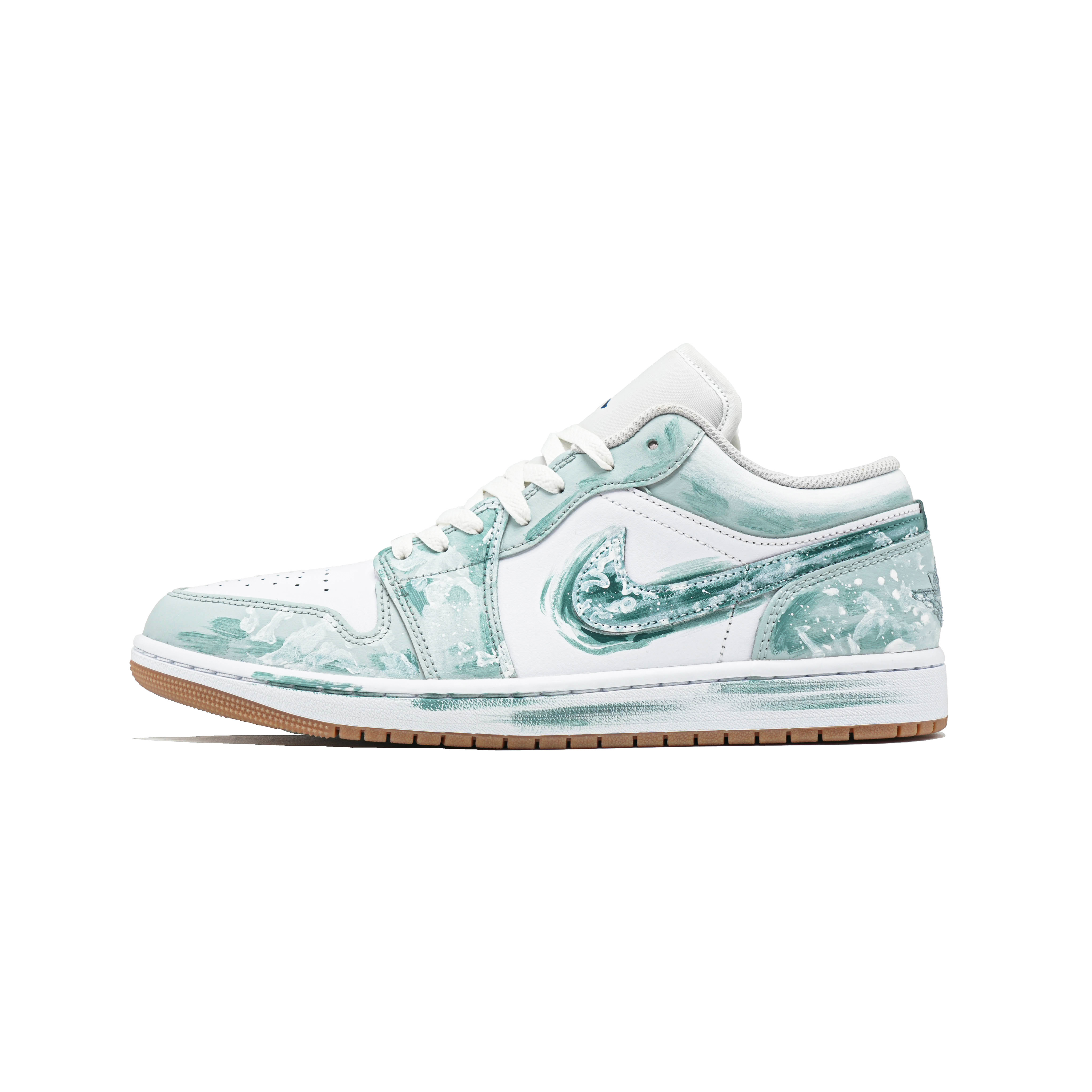 

Jordan Баскетбольные кроссовки Air 1 Cool Play Koala, Celadon Jade, износостойкие, винтажные, белые, зеленые