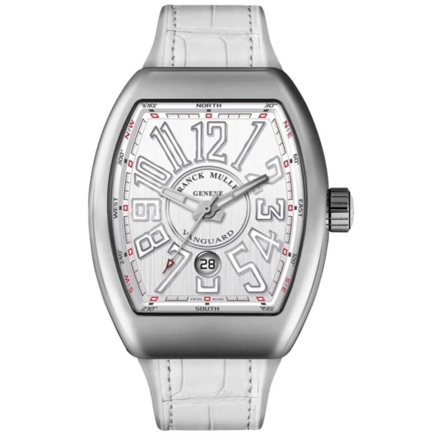 

Franck Muller Vanguard Classical белые циферблаты с кожаным ремешком мужские часы V 45 SC DT (BC) AC