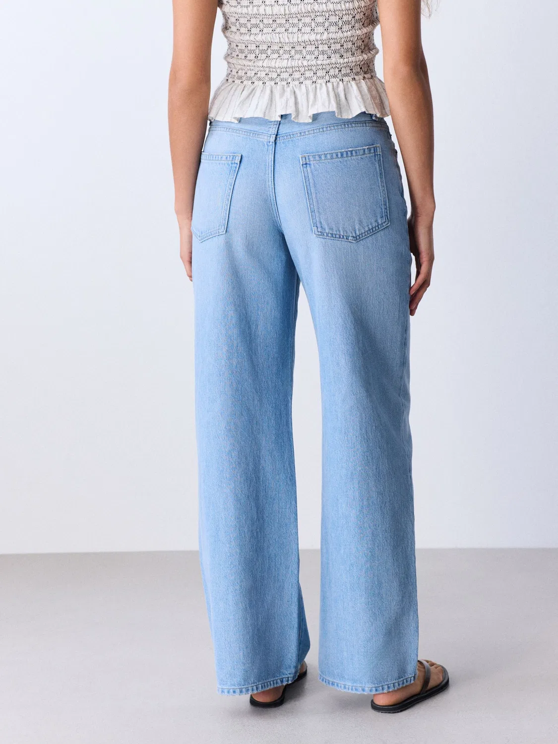 Джинсы Next Wide leg Jeans Authentische City из синего денима — фото 3