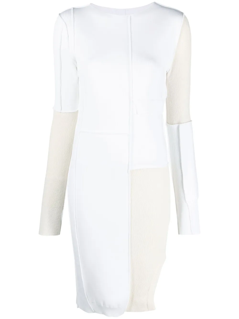 

Платье миди в стиле колор-блок MM6 Maison Margiela, белый