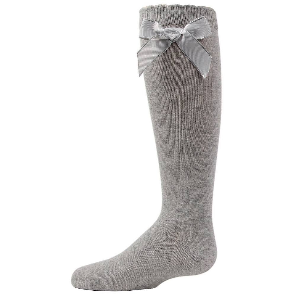 

Носки до колена из смеси хлопка Sweet Bow MeMoi, серый
