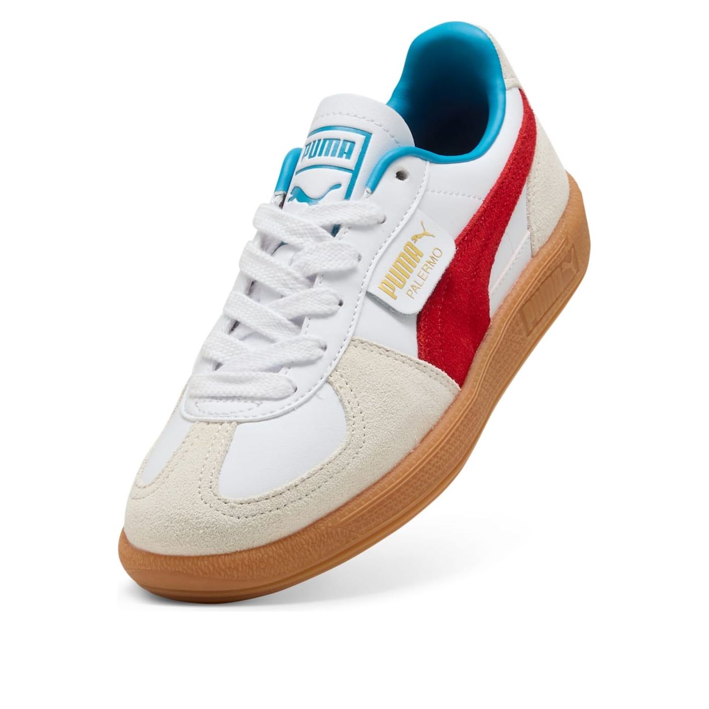 (GS) Puma Palermo Leather 'White Red' — фото 3