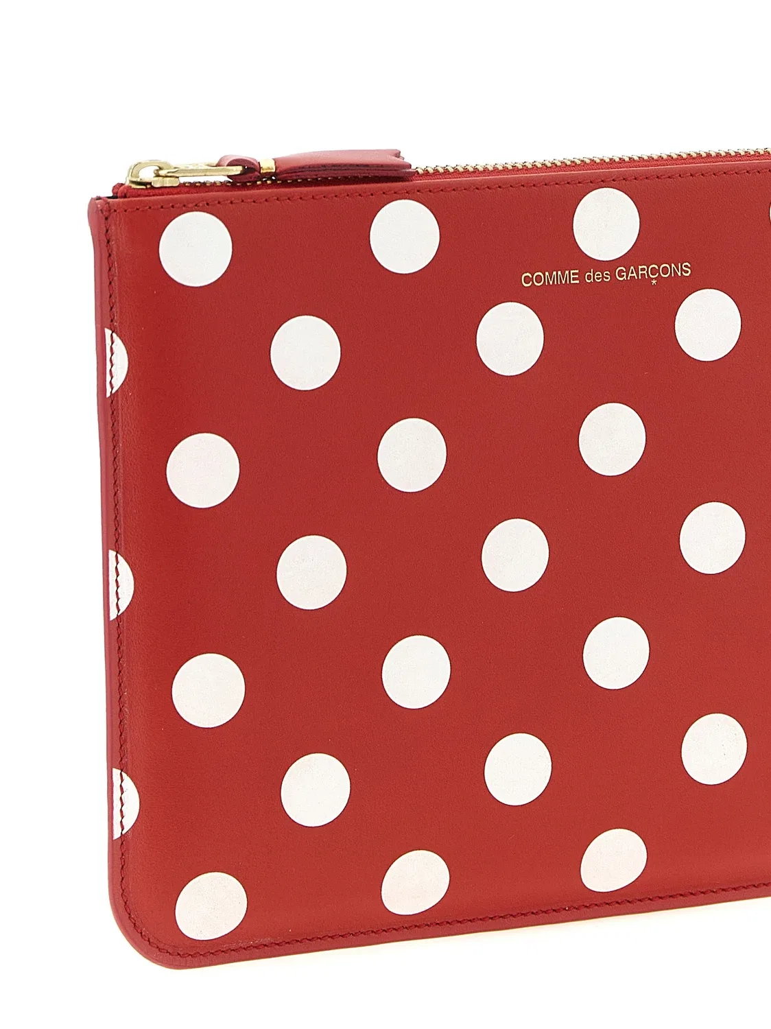Кошелек с принтом в горох Comme Des Garçons Wallet, красный — фото 3