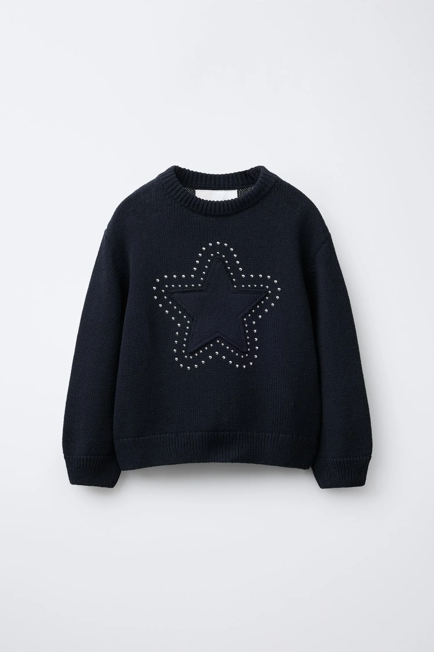 Вязаный джемпер со звездочками Zara, темно-синий