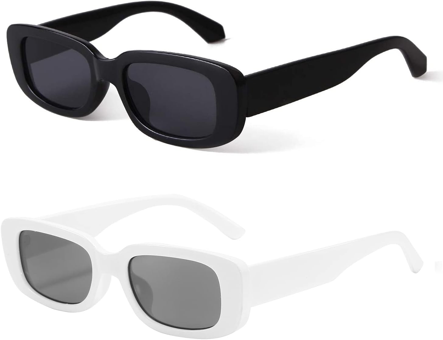 

Солнцезащитные очки BUTABY прямоугольной формы для женщин, ретро-очки для вождения, винтажный стиль 90-х, узкая квадратная оправа, защита UV400, Black Frame Grey Lens+white Frame Grey Lens